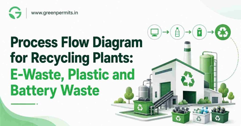 Process flow diagram for recycling plant