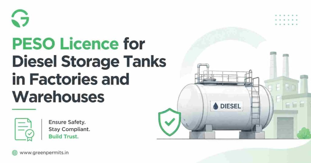 PESO Licence for Diesel Storage Tanks in Factories and Warehouses
