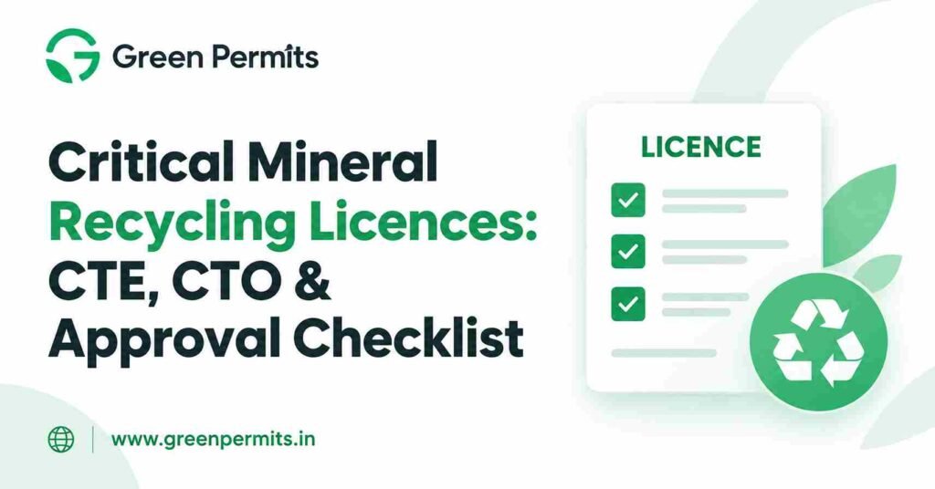 Critical Mineral Recycling Licences: CTE, CTO and Approval Checklist
